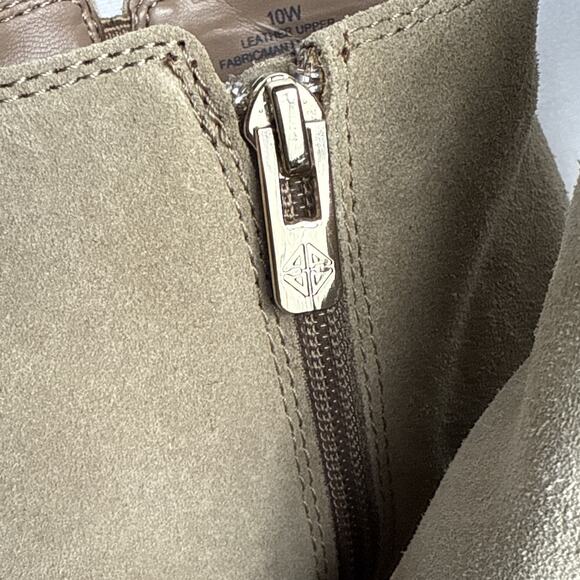 Antonio Melani Light Tan Suede Ankle Boots Size 10 Ash Cream Color Western Shoe - Picture 11 of 11